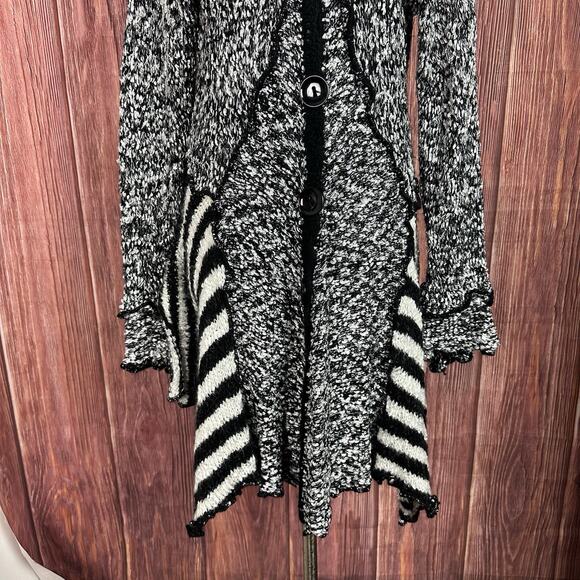 Pretty Angel Whimsigoth Y2K Long Cardigan Silk Wool Asymmetrical Steampunk Large - Picture 4 of 9